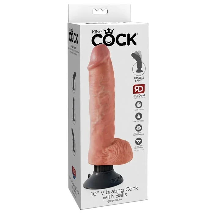 10″ Vibrating Cock with Balls