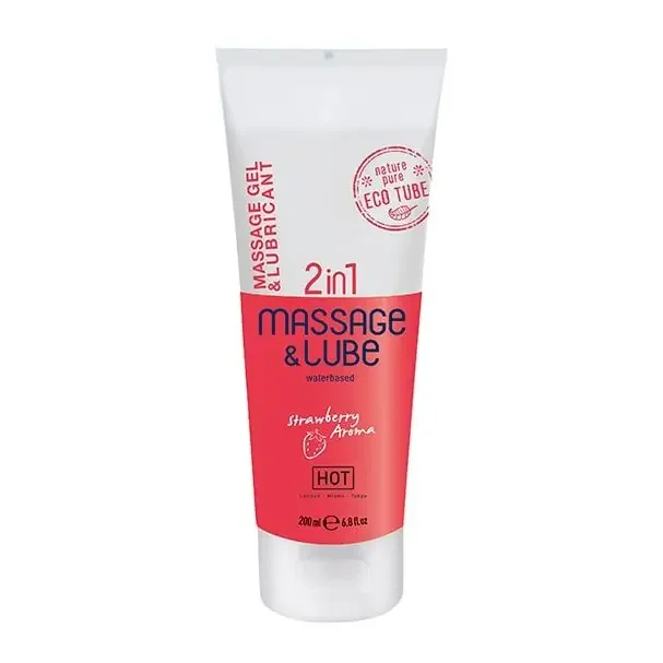 2 in 1 Heißes Massagegel und Gleitmittel – Strawberry