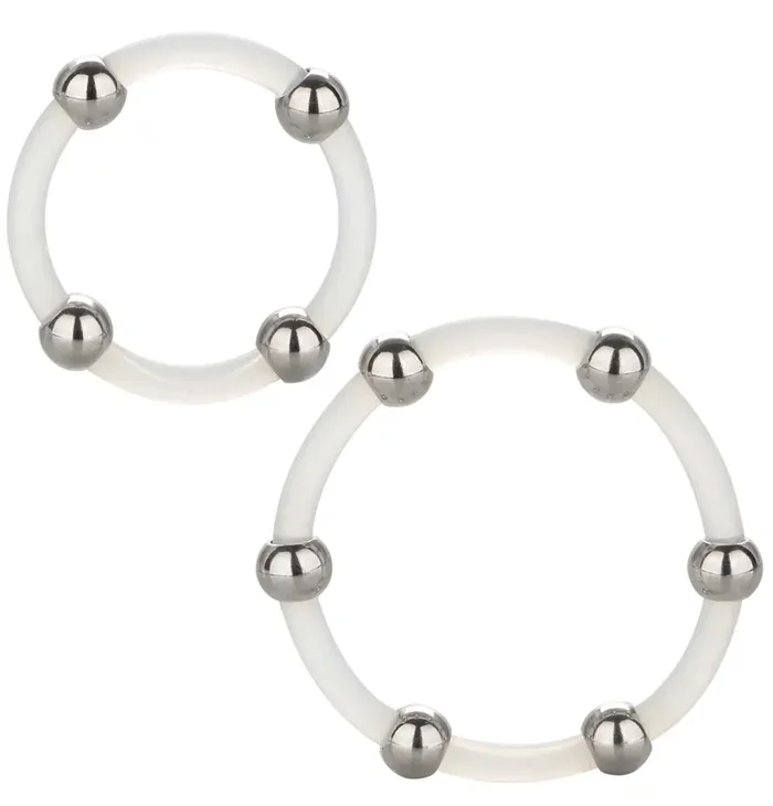 2er-Set transparente Cockringe mit Kugel