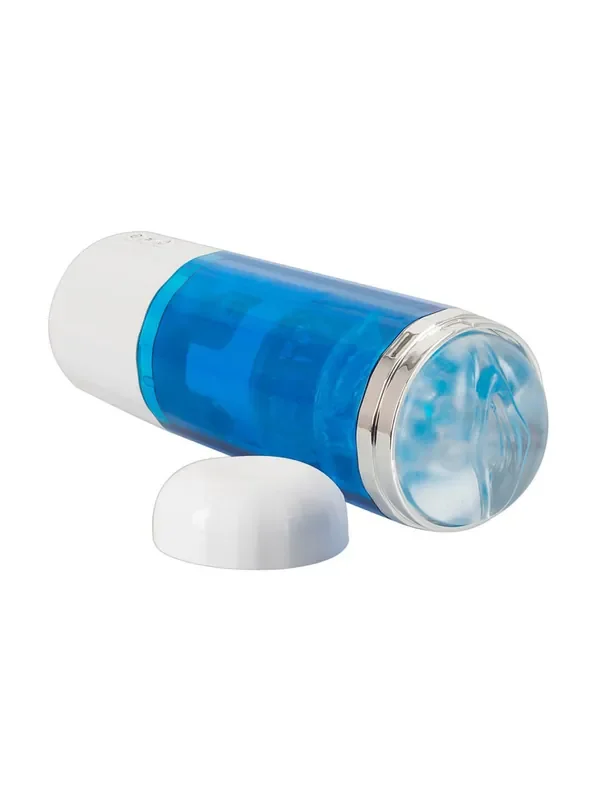 3 Function Masturbator, weiß/blau