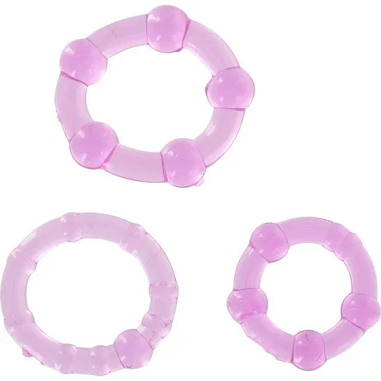 3 Penisringe aus Silikon lila