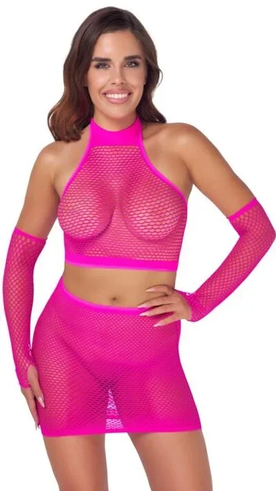 3-teiliges Netz-Set in Pink