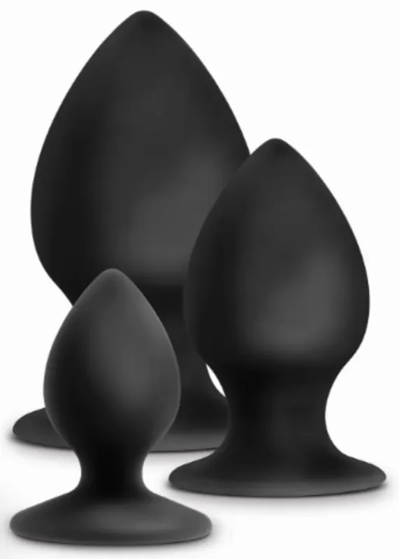3er-Set Anal Adventures Stout Plugs Schwarz