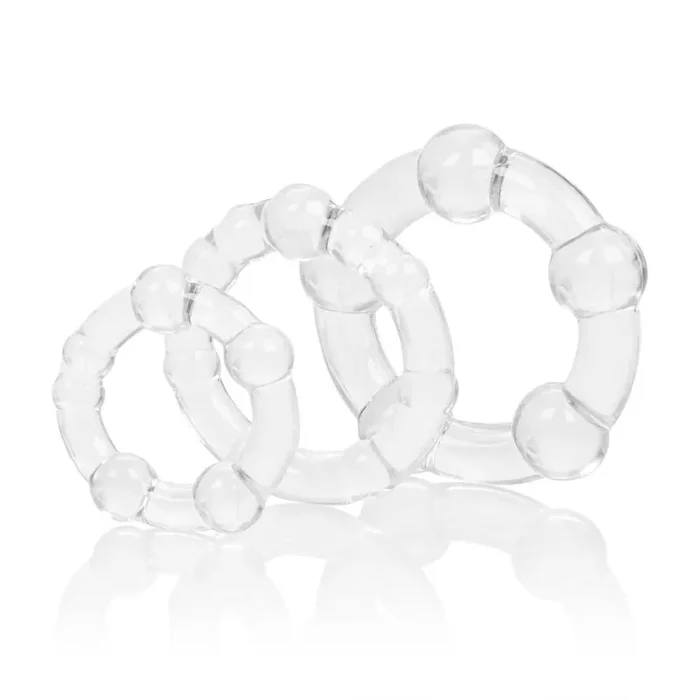 3er-Set Cockrings Balls Clear