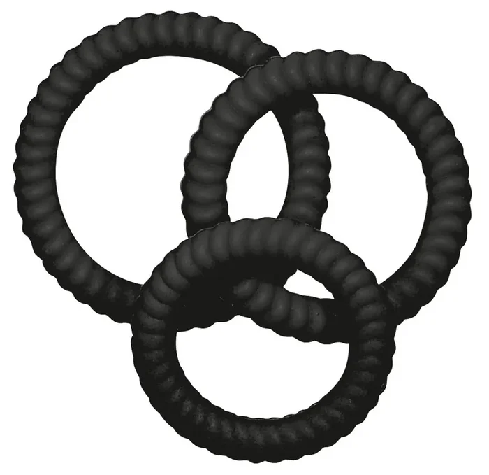 3er-Set Silikon-Cockringe Lust Schwarz
