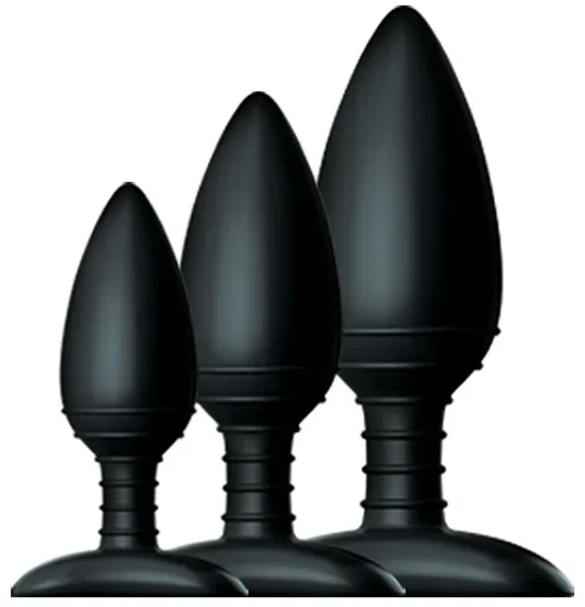 3er-Set Silikonplugs Trio Nexus Schwarz