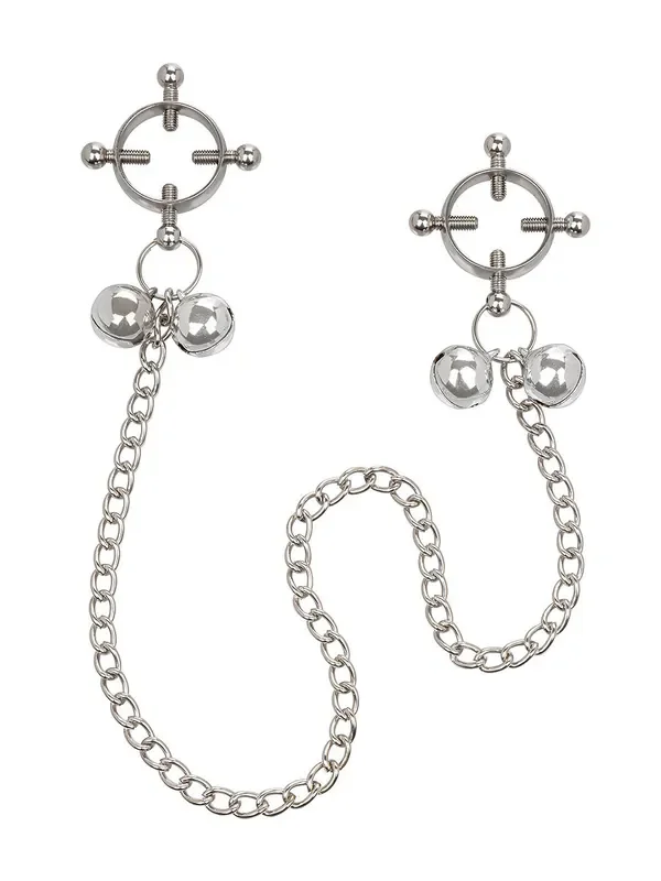 4-Point Nipple Press with Bells Nippelklemmen, silber