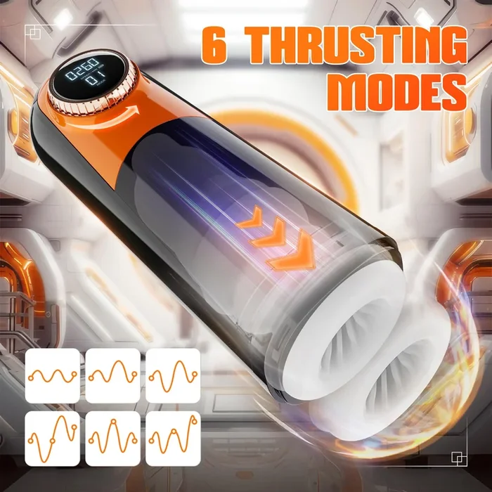 4 Thrusts 7 Vibrations Automatic Thrusting Waterproof Male Blowjob Cup