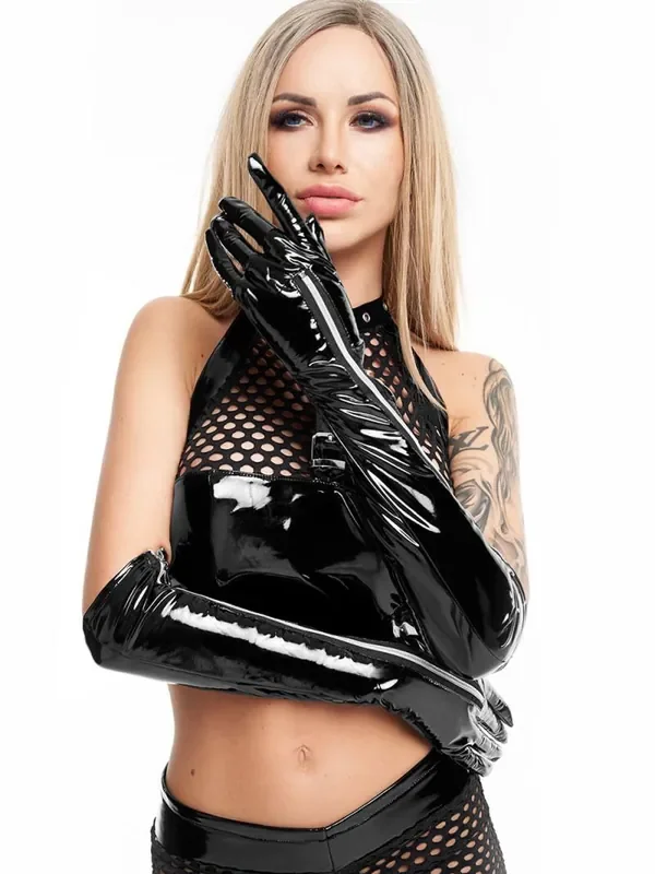7-Heaven Lack-Handschuhe GL705, schwarz
