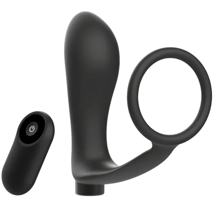 ADDICTED TOYS PENISRING MIT FERNBEDIENUNG ANAL PLUG SCHWARZ WIEDERAUFLADBAR