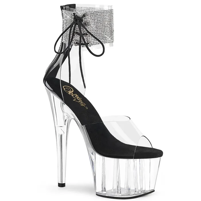 ADORE-724RS (High Heel Größe: 9 – Gr. 39, High Heel Farbe: Transparent / Schwarz)