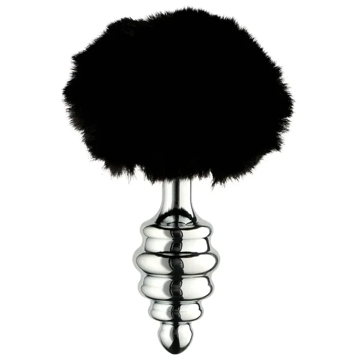 Alive BDSM Line Schwarzer Analplug Fluffy Twist aus Metall L