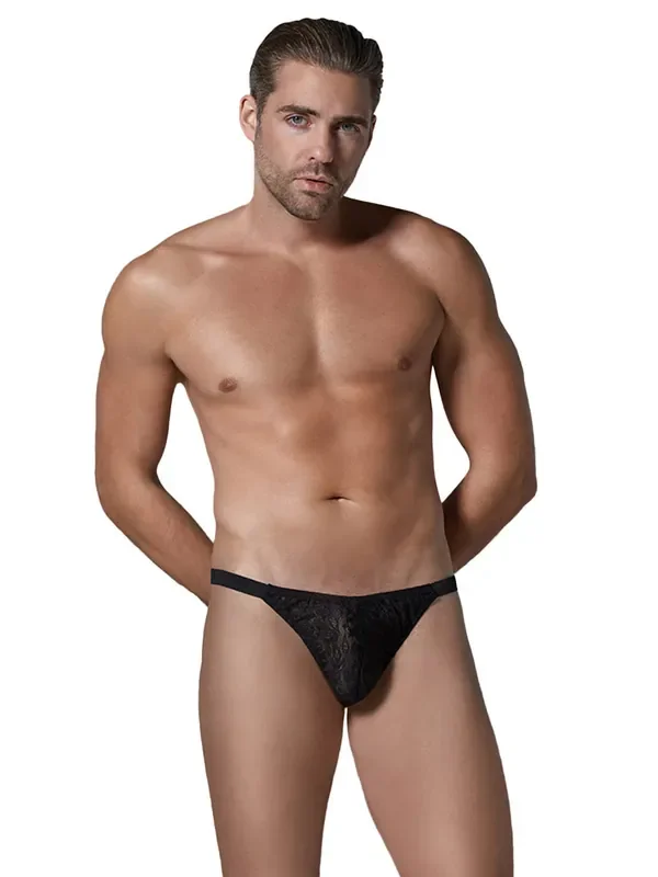 Allure Luca Leopard Thong, schwarz