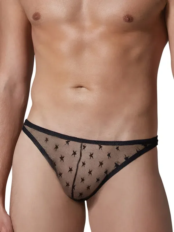 Allure Luca Star Netz-Stringtanga, schwarz