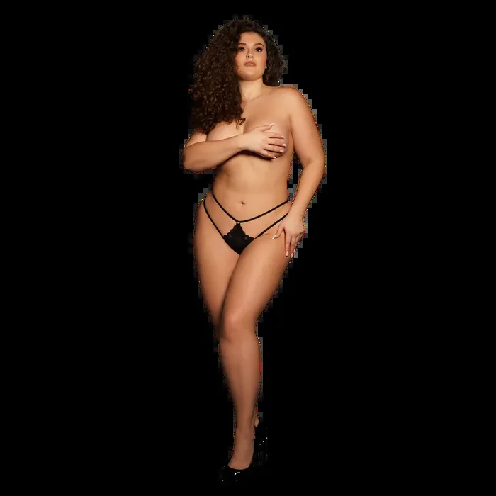 Ami – Thong with Adjustable Sliders and Golden Details – Plus Size