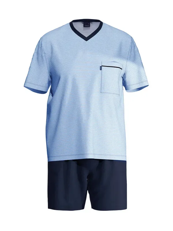 Ammann Nightwear Pyjama kurz, hellblaumelange