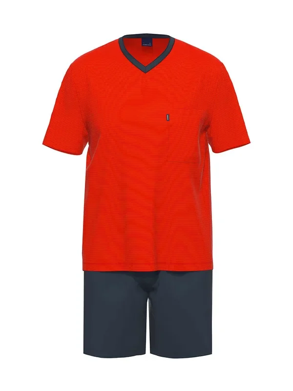 Ammann Nightwear Pyjama kurz, rot/dunkelblau