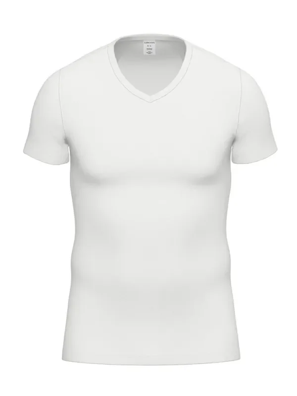 Ammann Premium Feinripp V-Neck-Shirt, weiß