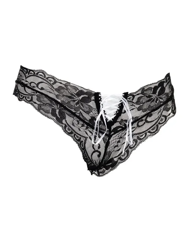 Amorable by Rimba – Slip – One Size – Schwarz / Weiß