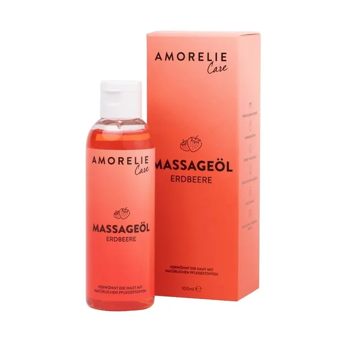 AMORELIE Care Wärmendes Massageöl Erdbeere -100 ml