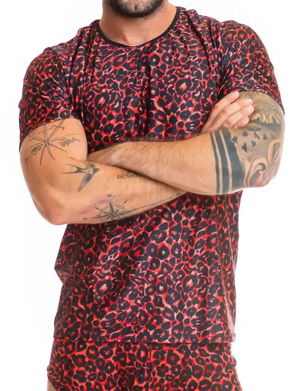 Anais for Men Tribal T-Shirt, rot/schwarz