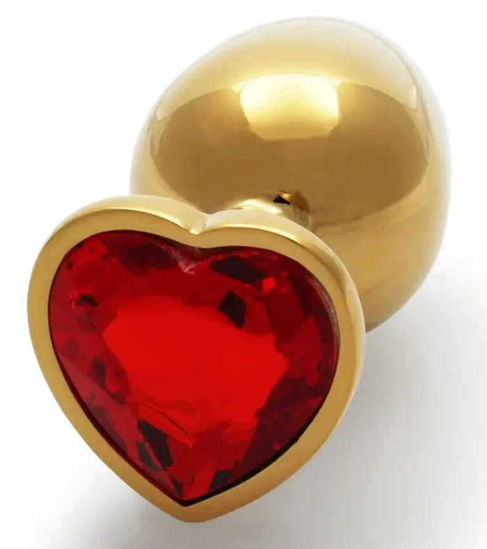 Anal-Juwel Heart Gem M 7 x 3.3cm Gold-Rot