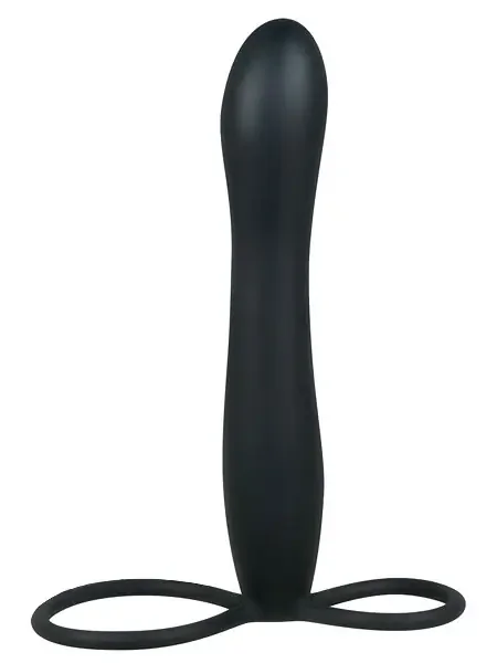 Anal Special Silicone Analdildo mit Penisring, schwarz