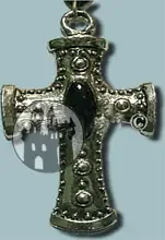 Anhänger – Kreuz mit schwarzem Stein