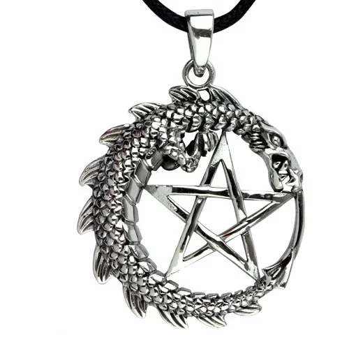 Anhänger ‚Drachen-Pentagramm‘ Edelstahl