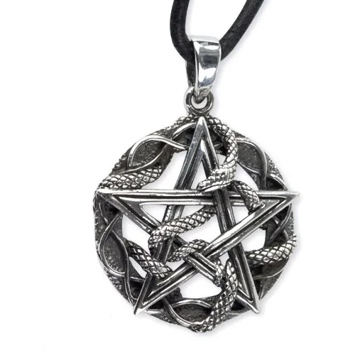 Anhänger ‚Schlangen-Pentagramm‘ Edelstahl