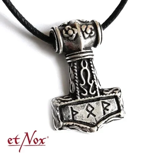 Anhänger ‚Thors Hammer mit Runen‘ 925 Silber