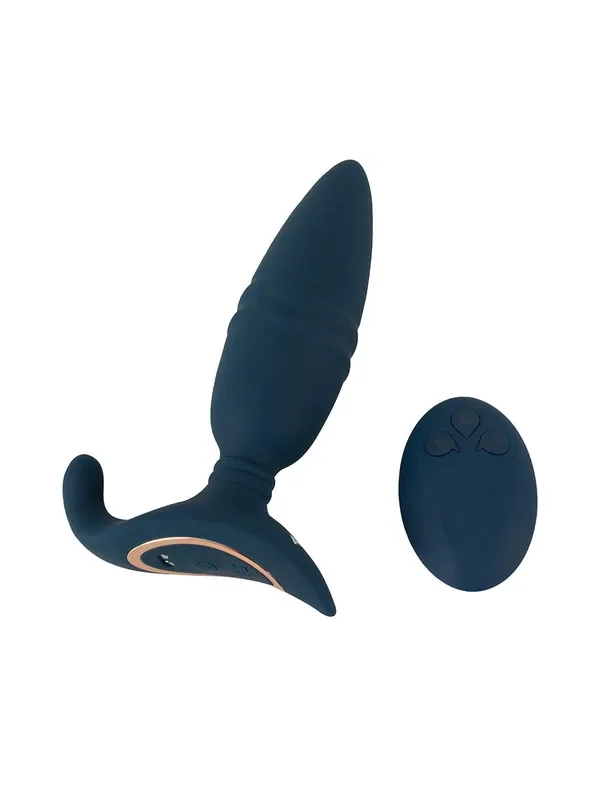 ANOS RC Thrusting Butt Plug Vibro-Analplug, blau