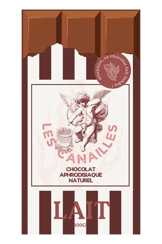 Aphrodisierende Milchschokolade – Tafel 100g handgemacht von Les Canailles