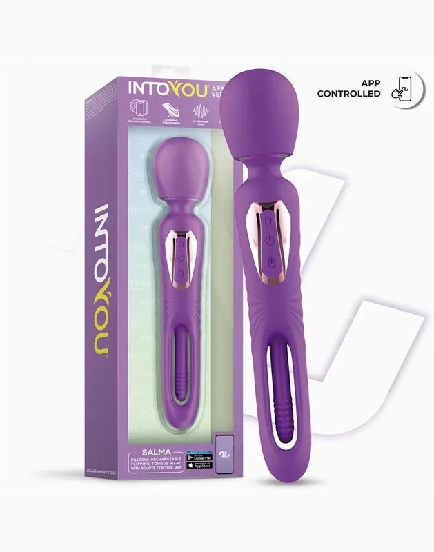 App-gesteuerter Wand-Vibrator mit beweglicher Zunge – Lila
