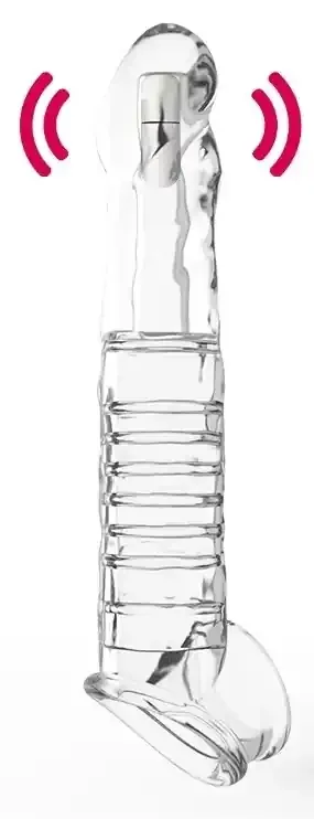 Ardyvizz Vibrierende Penishülle 20 x 4 cm Transparent