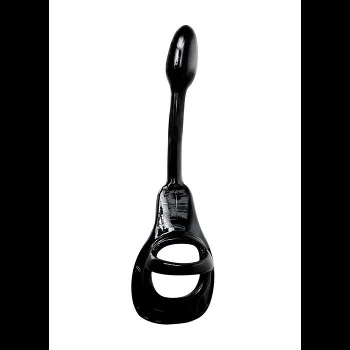 Armor Tug Lock – Cockring with Ball Strap and Butt Plug – Small