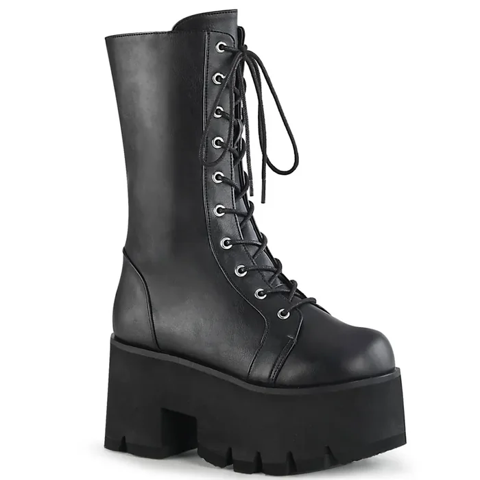 Ashes-105 (High Heel Größe 8 – Gr. 38, High Heel Farbe Schwarz Kunstleder)