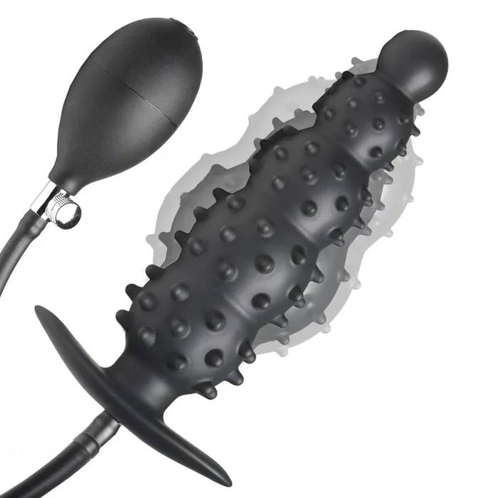 Ass Puffer – Nubbed aufblasbarer Silikon Analplug – Schwarz