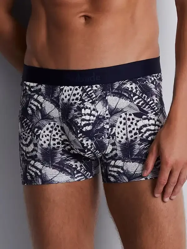 Aubade Plumes Boxer, creme/blau print