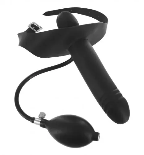 Aufpumpbarer Knebel mit Dildo
