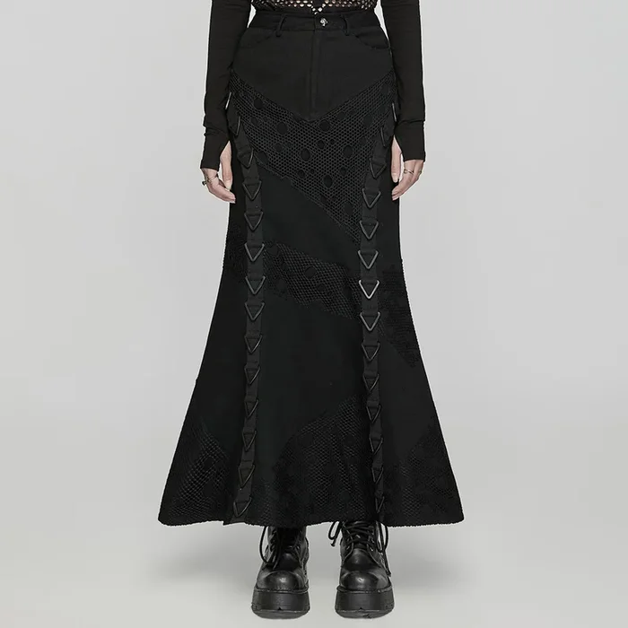 Ausgestellter Rock im Industrial Punk Style mit markanten Details