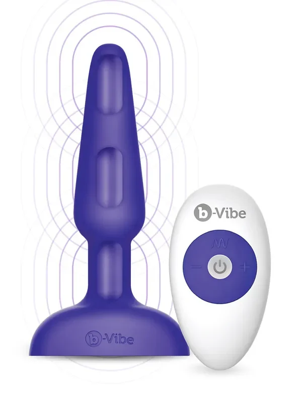 B-Vibe Trio Vibro-Plug mit Fernbedienung, lila