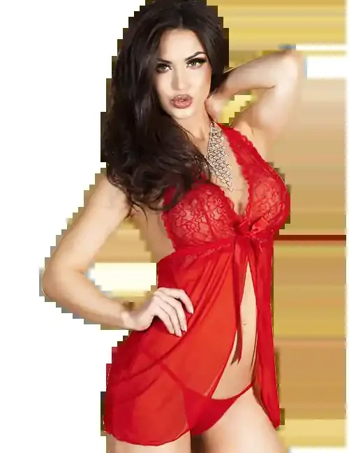 Babydoll mit Spitzen-Cups & String