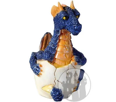 Babydrache klein mit Ei – blau