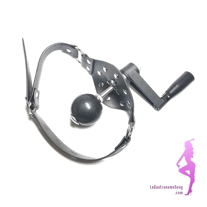 Ballknebel, mit rotierender Folterkurbel