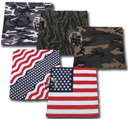 Bandana – 55x55cm – Tarnfarben und USA-Fahne (Ausführung: III)