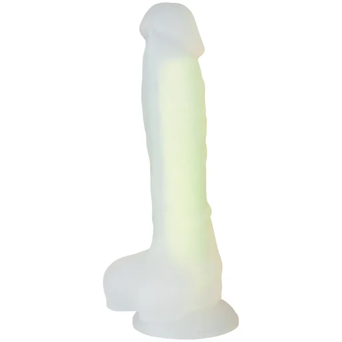 Baseks Glow in the Dark Dildo Gelb mit Saugnapf 21,5 cm