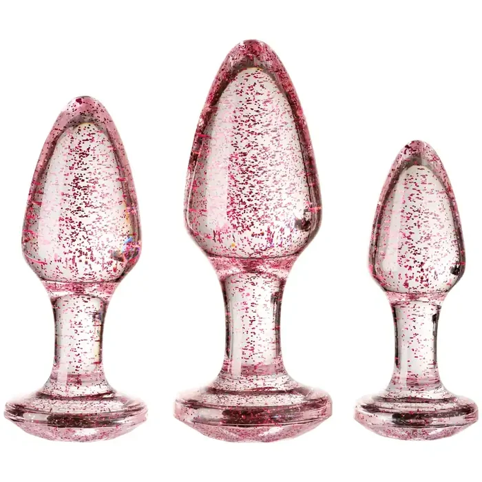 Baseks Pink Glitter Analplug-Set