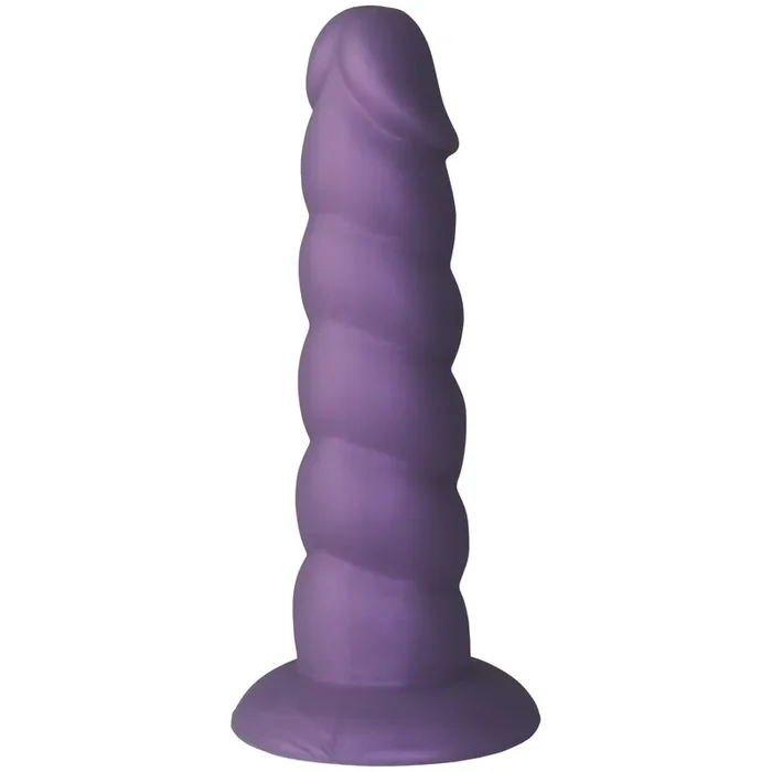 Baseks Swirly Silikondildo Violett mit Saugnapf 17,5 cm