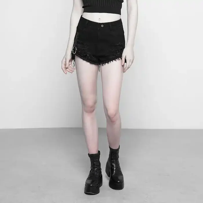 Baumwollshorts mit distressed Details